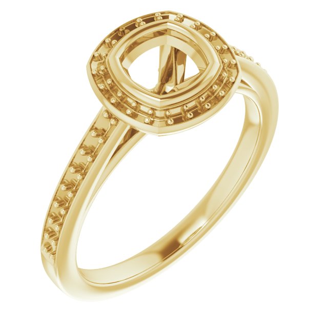 Bezel-Set Halo-Style Engagement Ring