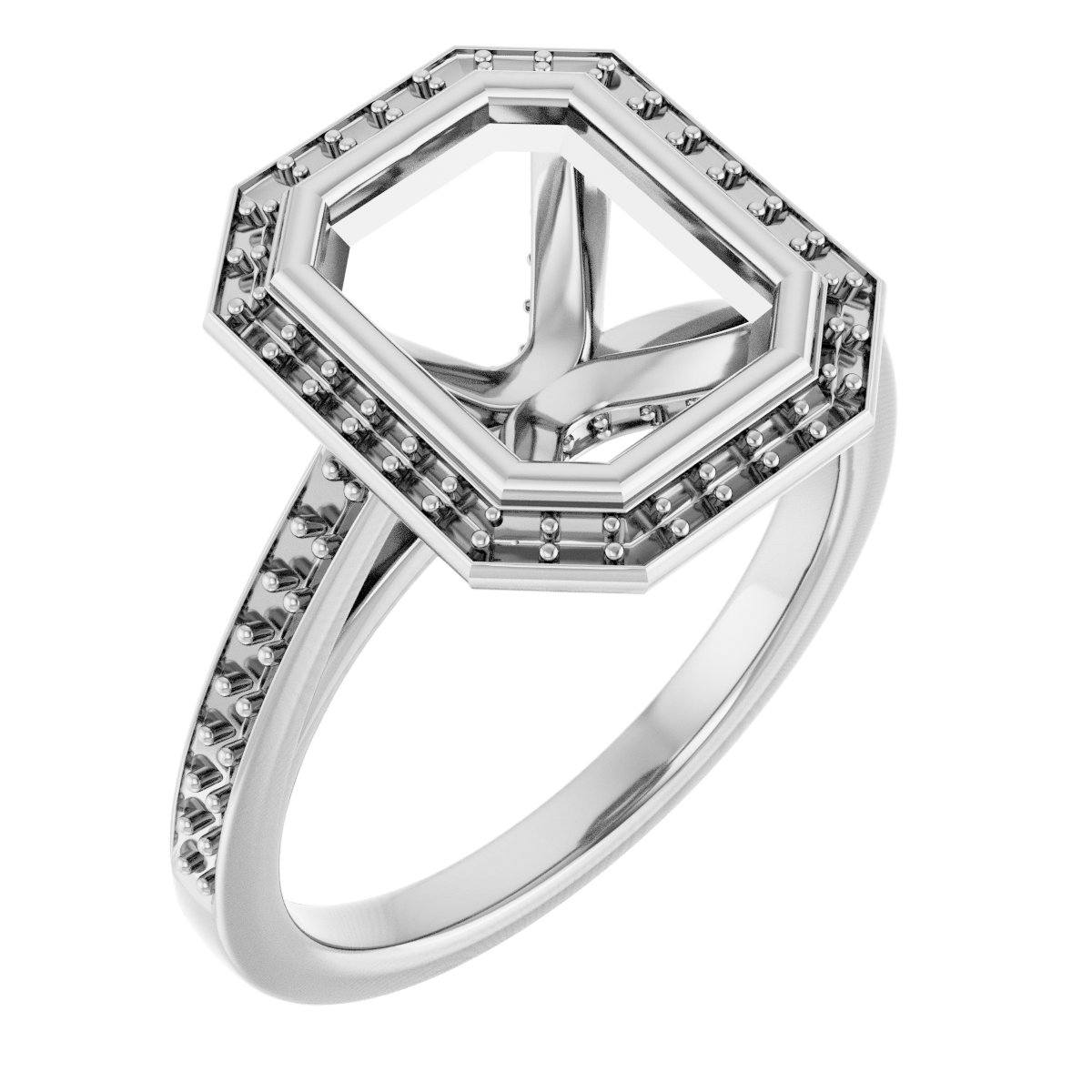 Bezel-Set Halo-Style Engagement Ring