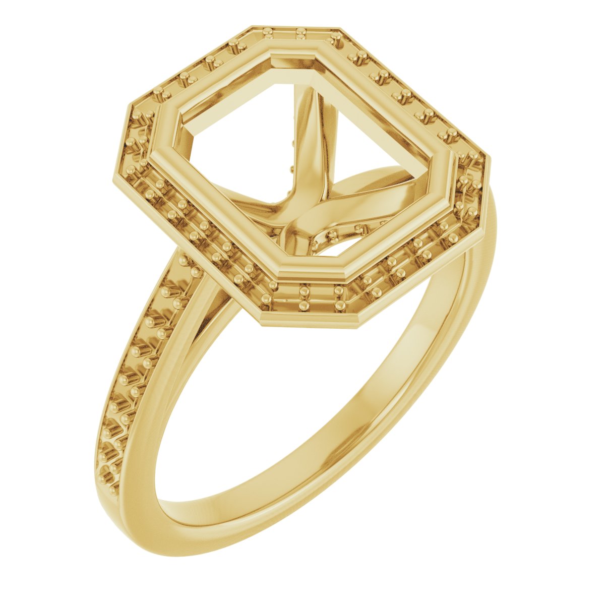 Bezel-Set Halo-Style Engagement Ring