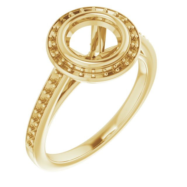 Bezel-Set Halo-Style Engagement Ring