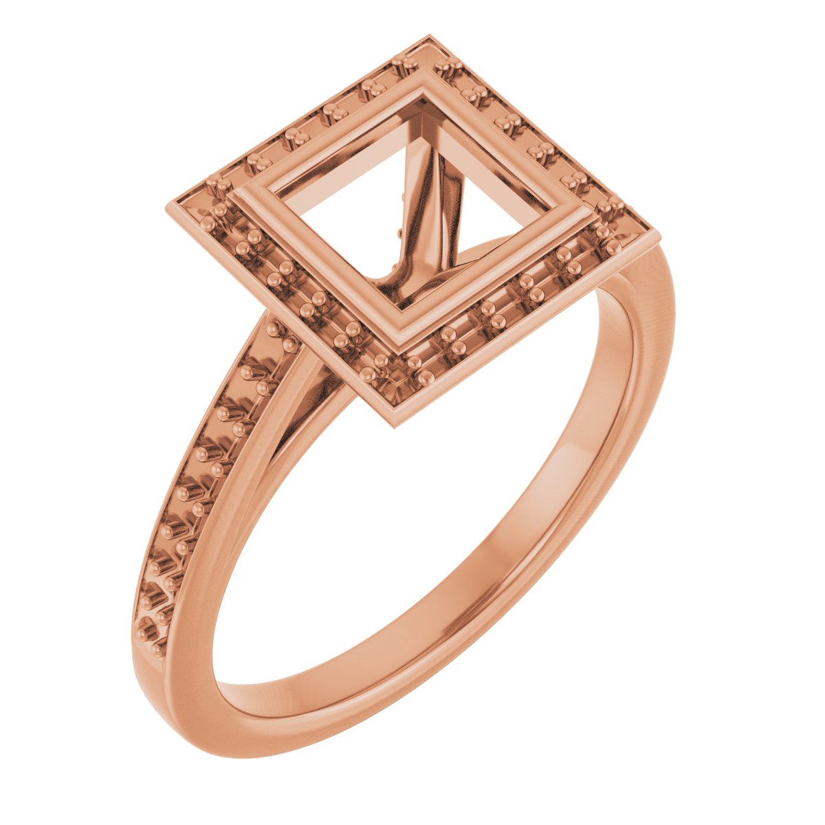 Bezel-Set Halo-Style Engagement Ring