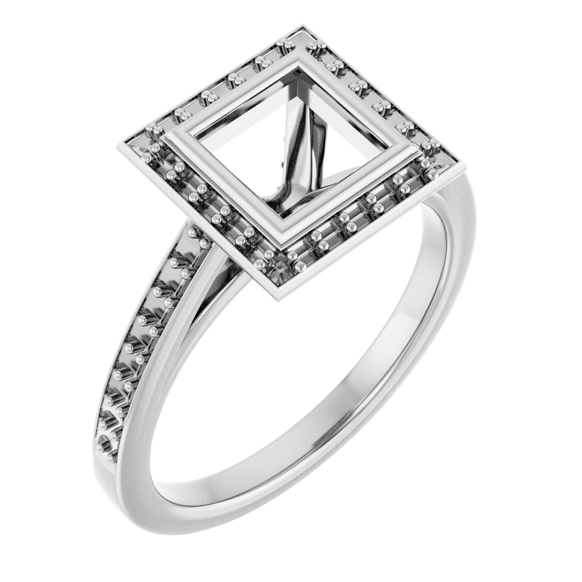 Bezel-Set Halo-Style Engagement Ring