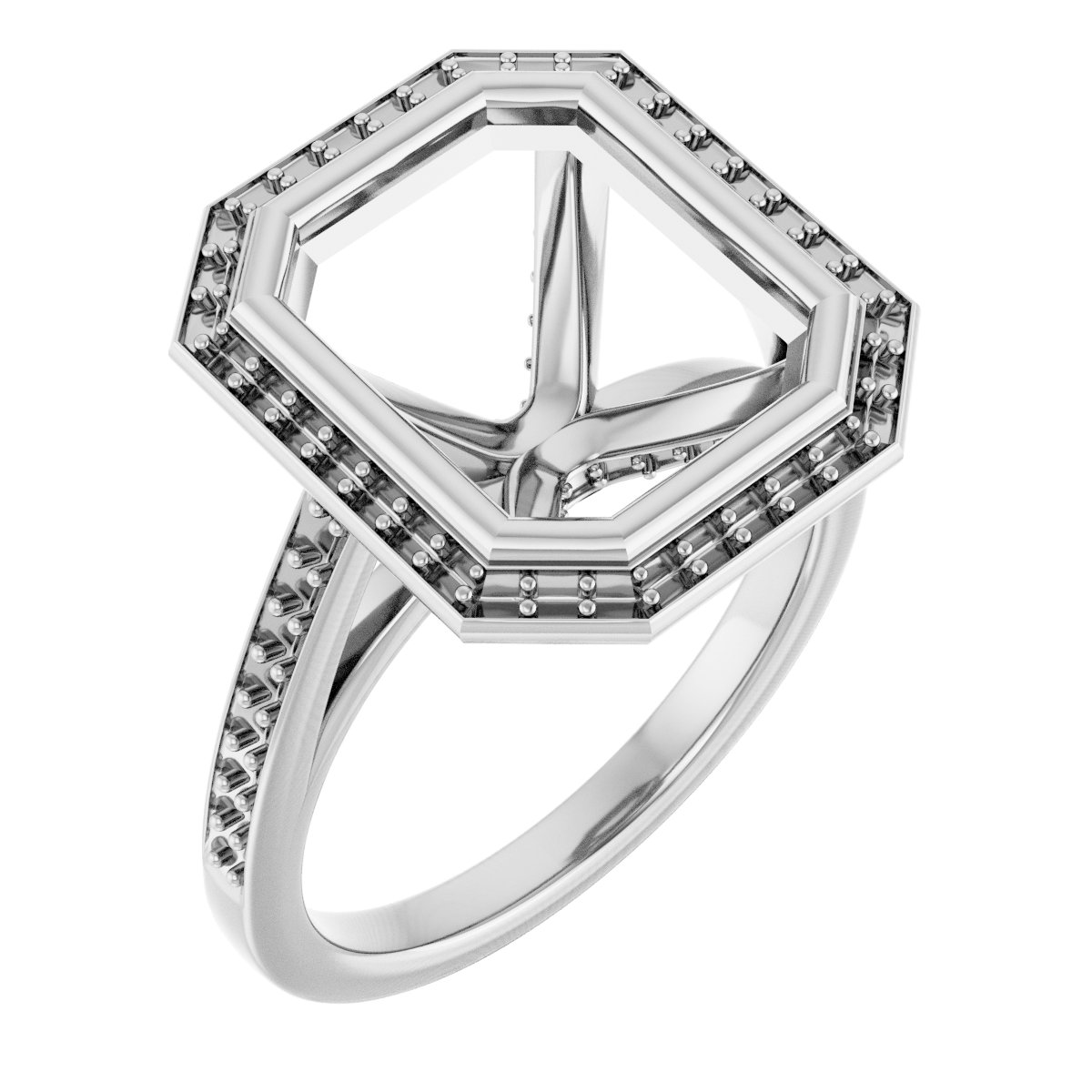 Bezel-Set Halo-Style Engagement Ring