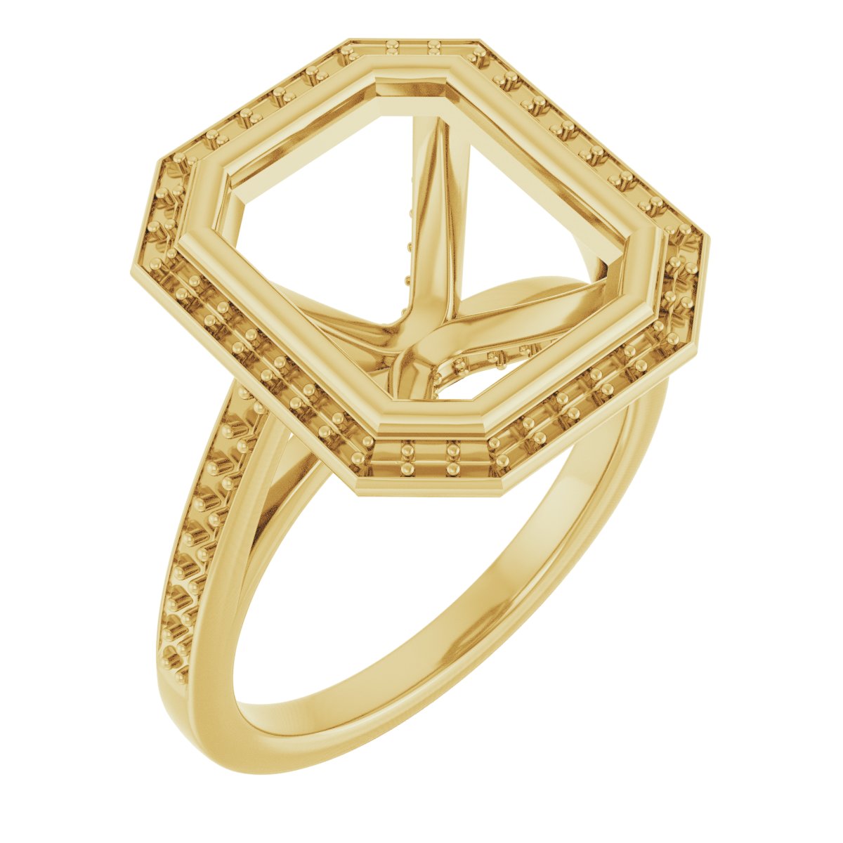 Bezel-Set Halo-Style Engagement Ring
