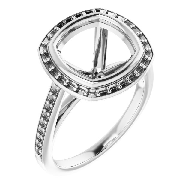 Bezel-Set Halo-Style Engagement Ring