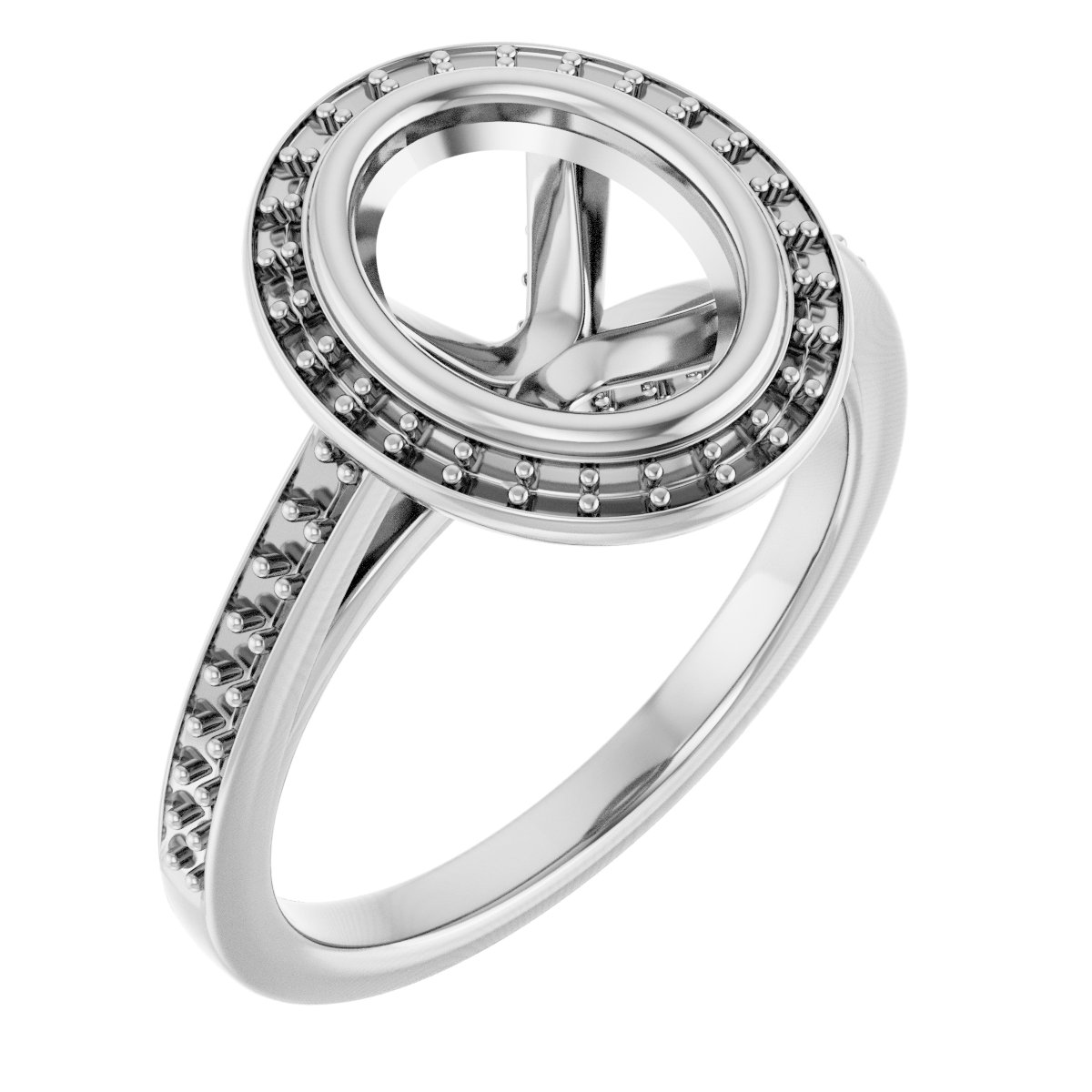Bezel-Set Halo-Style Engagement Ring