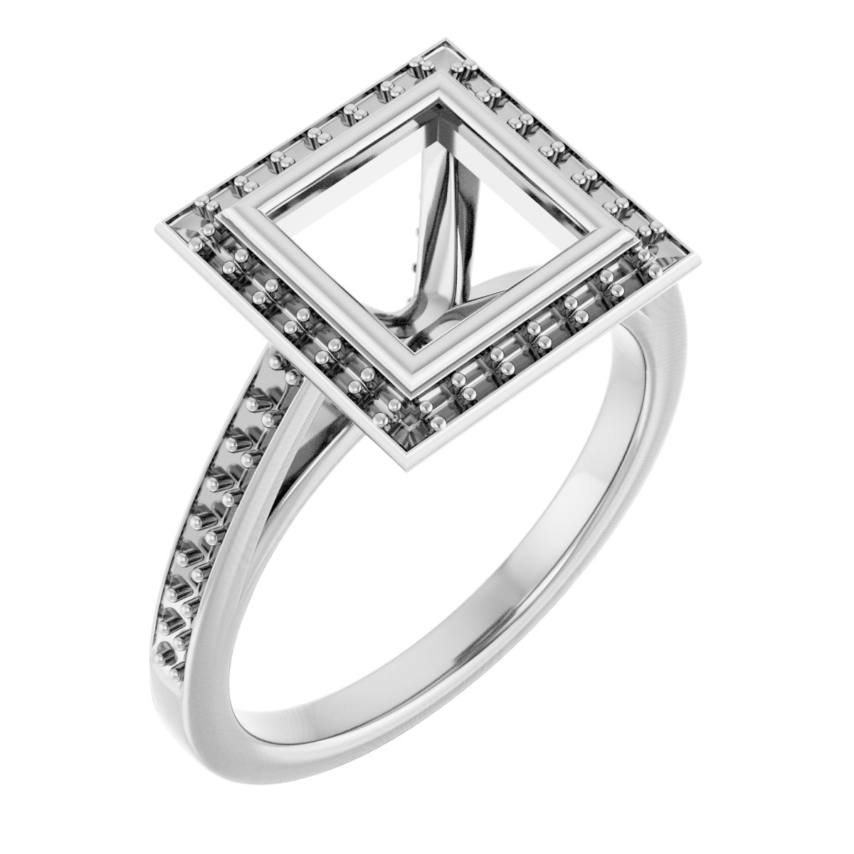 Bezel-Set Halo-Style Engagement Ring