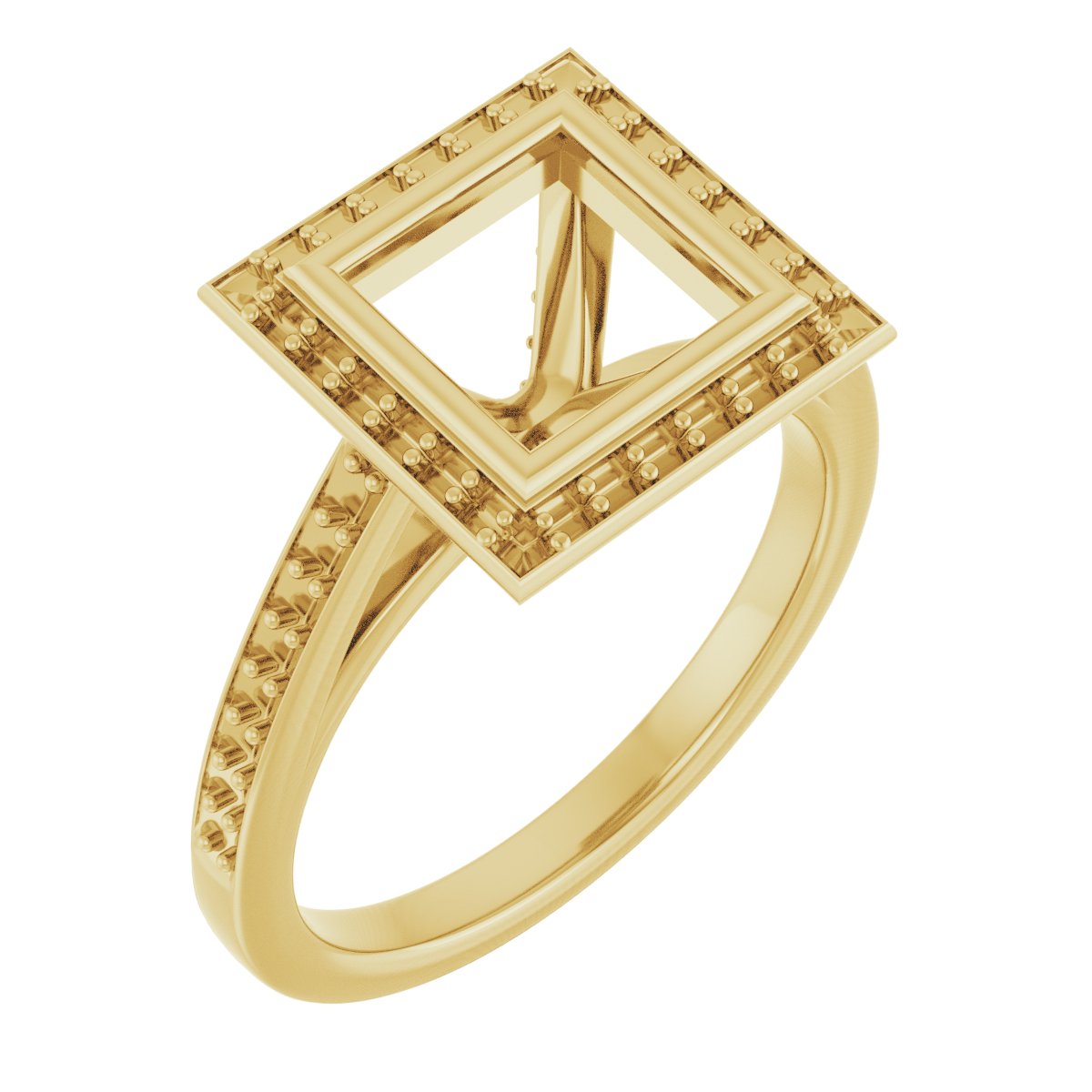 Bezel-Set Halo-Style Engagement Ring
