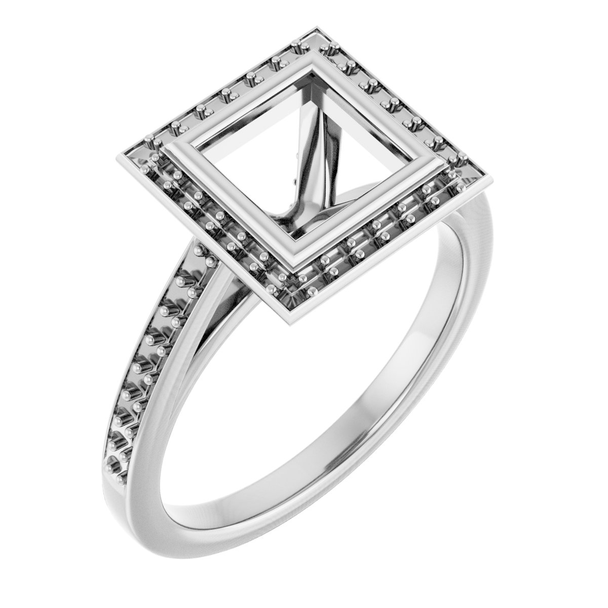 Bezel-Set Halo-Style Engagement Ring