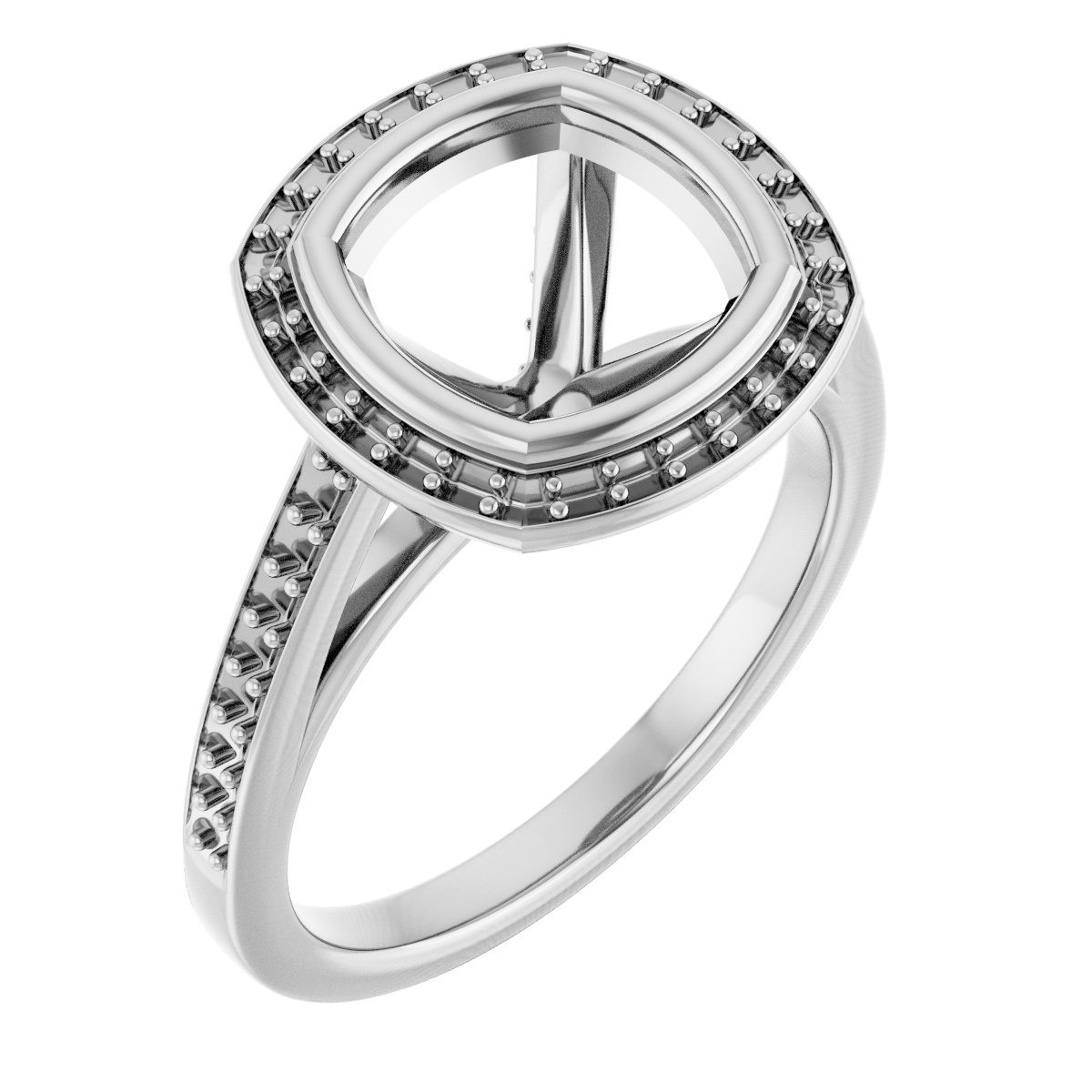 Bezel-Set Halo-Style Engagement Ring
