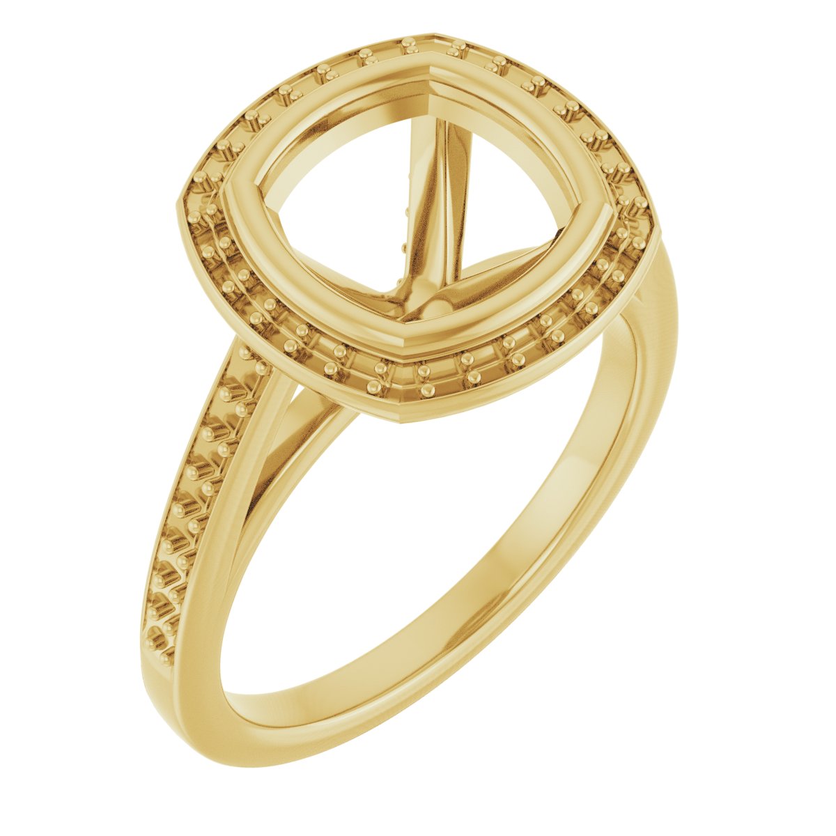 Bezel-Set Halo-Style Engagement Ring