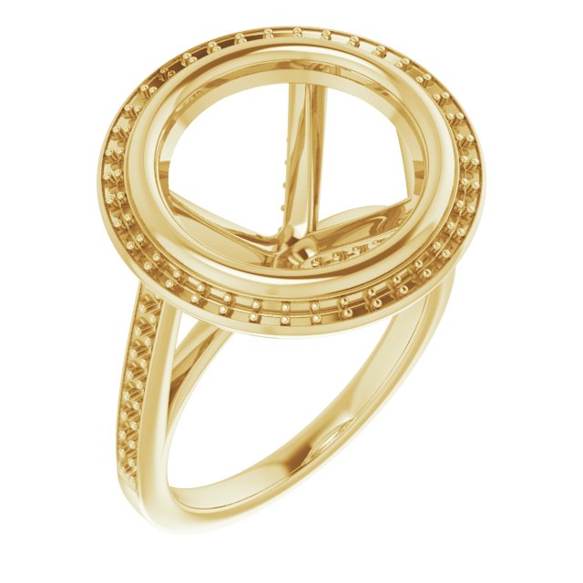 Bezel-Set Halo-Style Engagement Ring