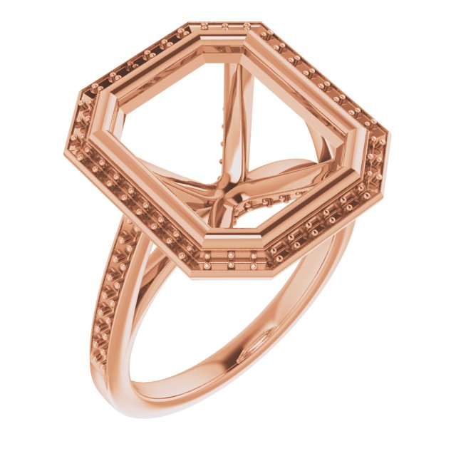 Bezel-Set Halo-Style Engagement Ring