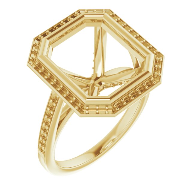 Bezel-Set Halo-Style Engagement Ring