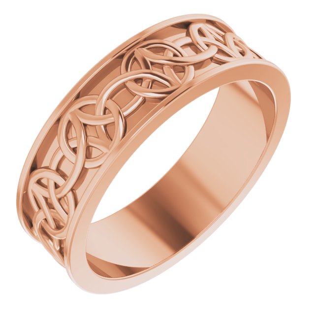 14K Rose 7 mm Celtic Inspired Band Size 11 Ref 14900349