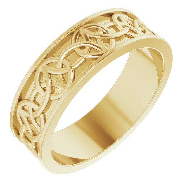 14K Yellow 7 mm Celtic Inspired Band Size 11 Ref 14900348