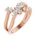 14K Rose 1/2 CTW Natural Diamond Cluster Bypass Ring 