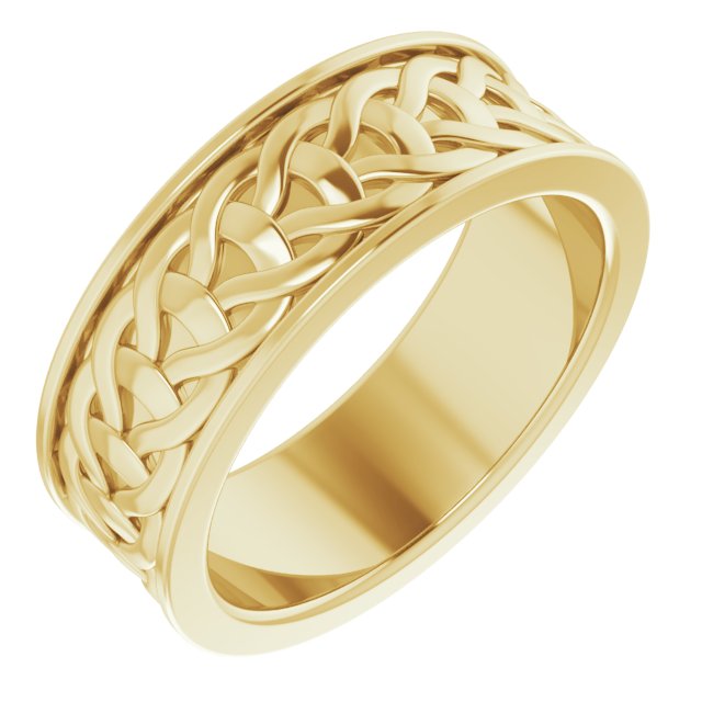 14K Yellow 7 mm Woven-Design Band Size 7