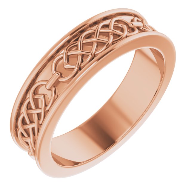 14K Rose 6 mm Celtic Inspired Band Size 10 Ref 14900880