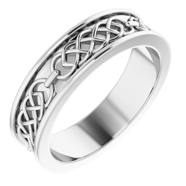 14K White 6 mm Celtic Inspired Band Size 10 Ref 14900878