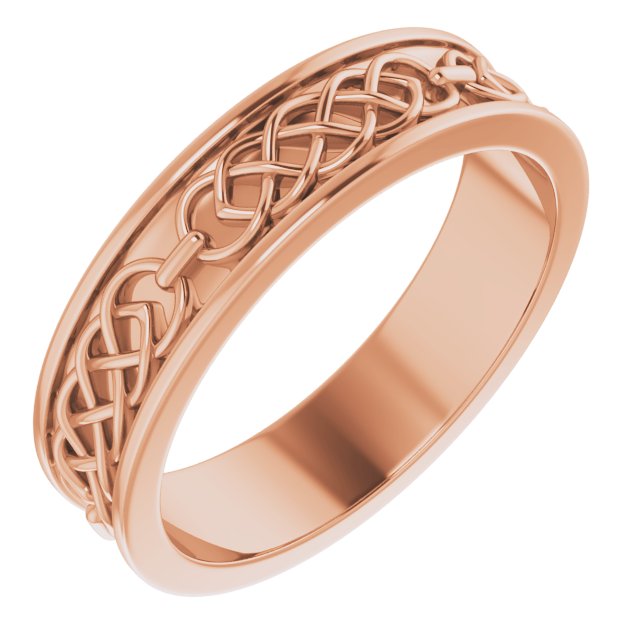 14K Rose 6 mm Celtic Inspired Band Size 12 Ref 14900896