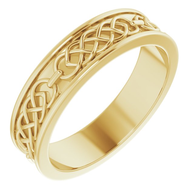 14K Yellow 6 mm Celtic Inspired Band Size 12 Ref 14900895
