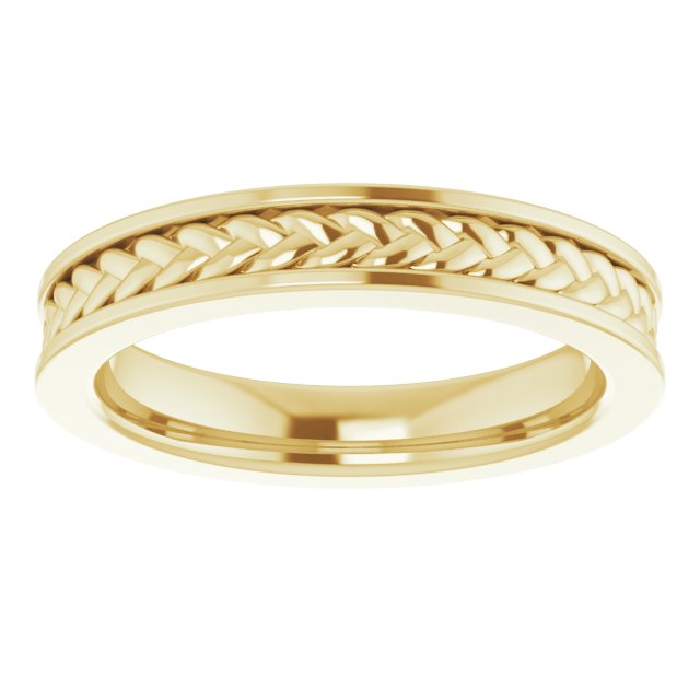 14K Yellow 3 mm Woven Design Band  Size 5