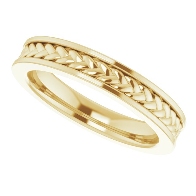 14K Yellow 3 mm Woven Design Band  Size 5