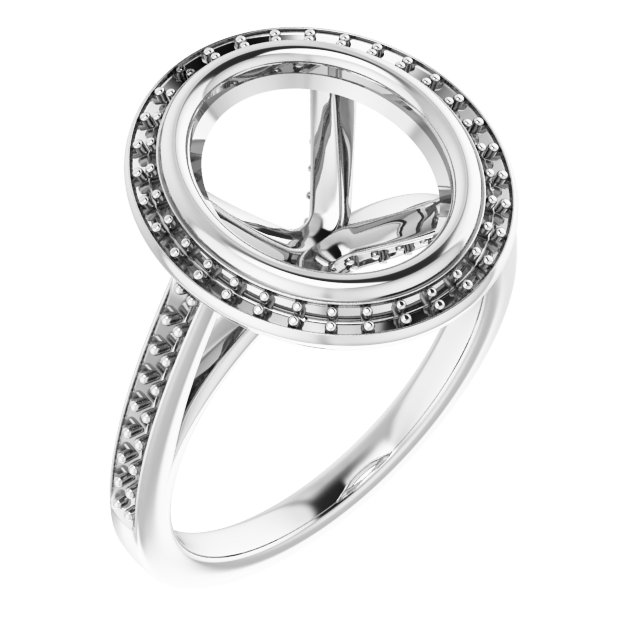 Bezel-Set Halo-Style Engagement Ring