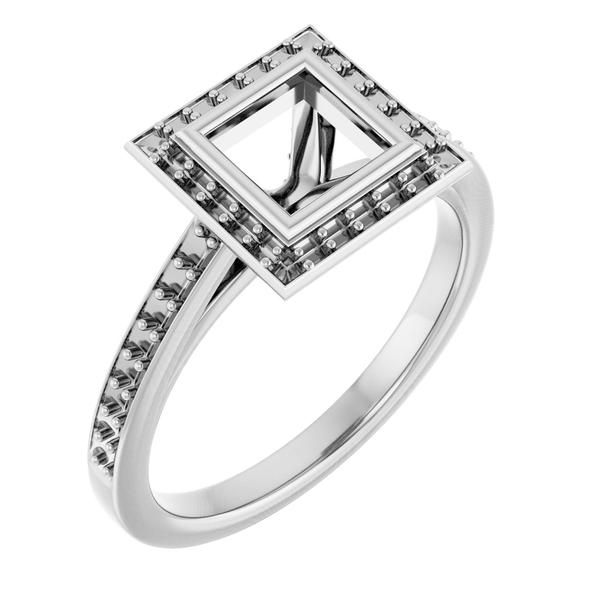 Bezel-Set Halo-Style Engagement Ring