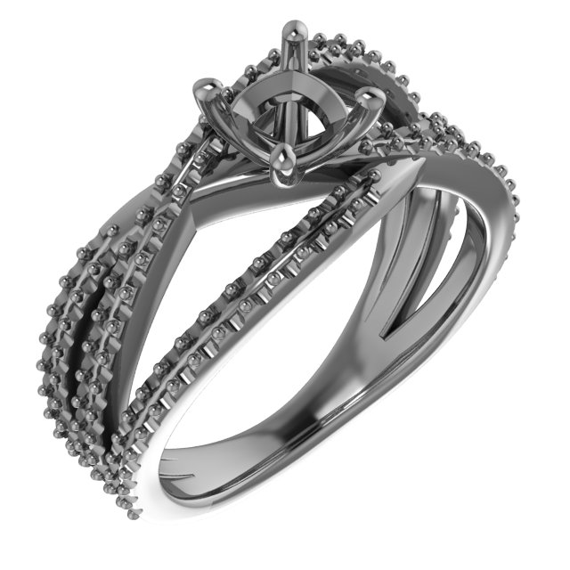 4.1 mm Round Engagement Ring Mounting