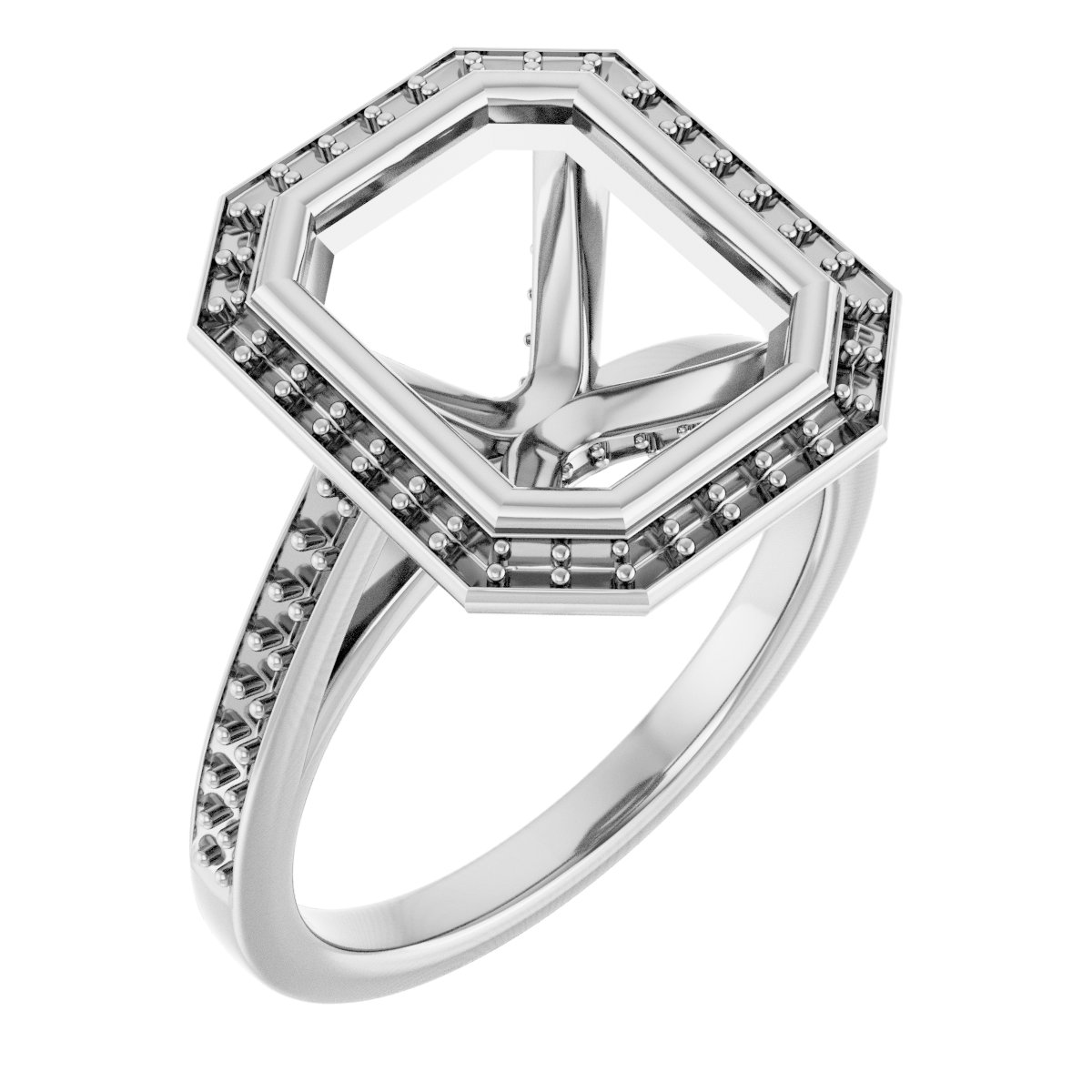 Bezel-Set Halo-Style Engagement Ring