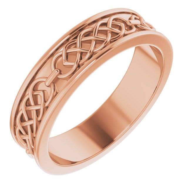 14K Rose 6 mm Celtic Inspired Band Size 11 Ref 14900888