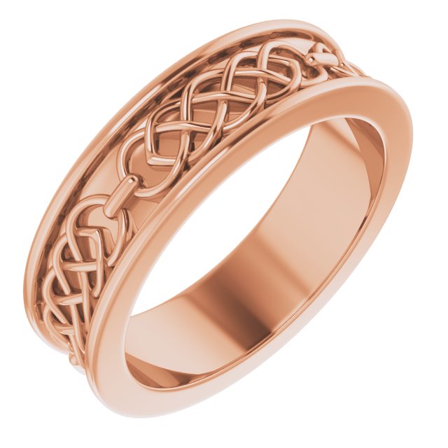 14K Rose 6 mm Celtic Inspired Band Size 8 Ref 14901193