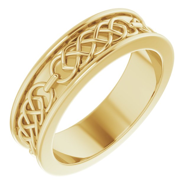 14K Yellow 6 mm Celtic Inspired Band Size 8 Ref 14901192