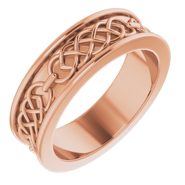 14K Rose 6 mm Celtic Inspired Band Size 7 Ref 14901185