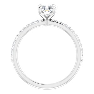 Platinum 5 mm Cushion Forever One™ Moissanite & 1/5 CTW Diamond Engagement Ring
