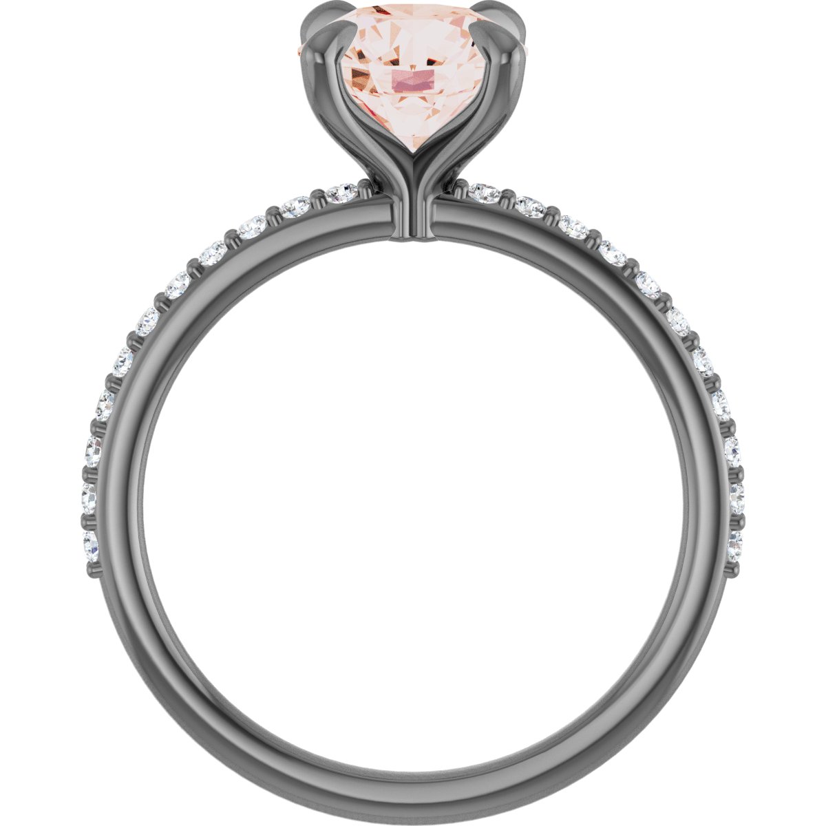 14K Rose 7.5 mm Round Forever One™ Moissanite & 1/5 CTW Diamond Engagement Ring