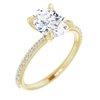 14K Yellow 9x7 mm Oval Forever One Moissanite and .20 CTW Diamond Engagement Ring Ref 13878968