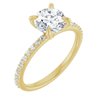 14K Yellow 7 mm Round Forever One Moissanite and .20 CTW Diamond Engagement Ring Ref 13877911