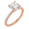 14K Rose 7.5 mm Round Forever One Moissanite and .20 CTW Diamond Engagement Ring Ref 13877916