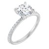 14K White 7.5 mm Round Forever One Moissanite and .20 CTW Diamond Engagement Ring Ref 13877914