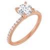 14K Rose 6.5 mm Round Forever One Moissanite and .20 CTW Diamond Engagement Ring Ref 13877900