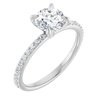 Platinum 6.5 mm Round Forever One Moissanite and .20 CTW Diamond Engagement Ring Ref 13877901