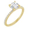 14K Yellow 6.5 mm Round Forever One Moissanite and .20 CTW Diamond Engagement Ring Ref 13877899