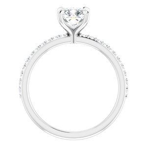 Platinum 6 mm Cushion Forever One™ Moissanite & 1/5 CTW Diamond Engagement Ring