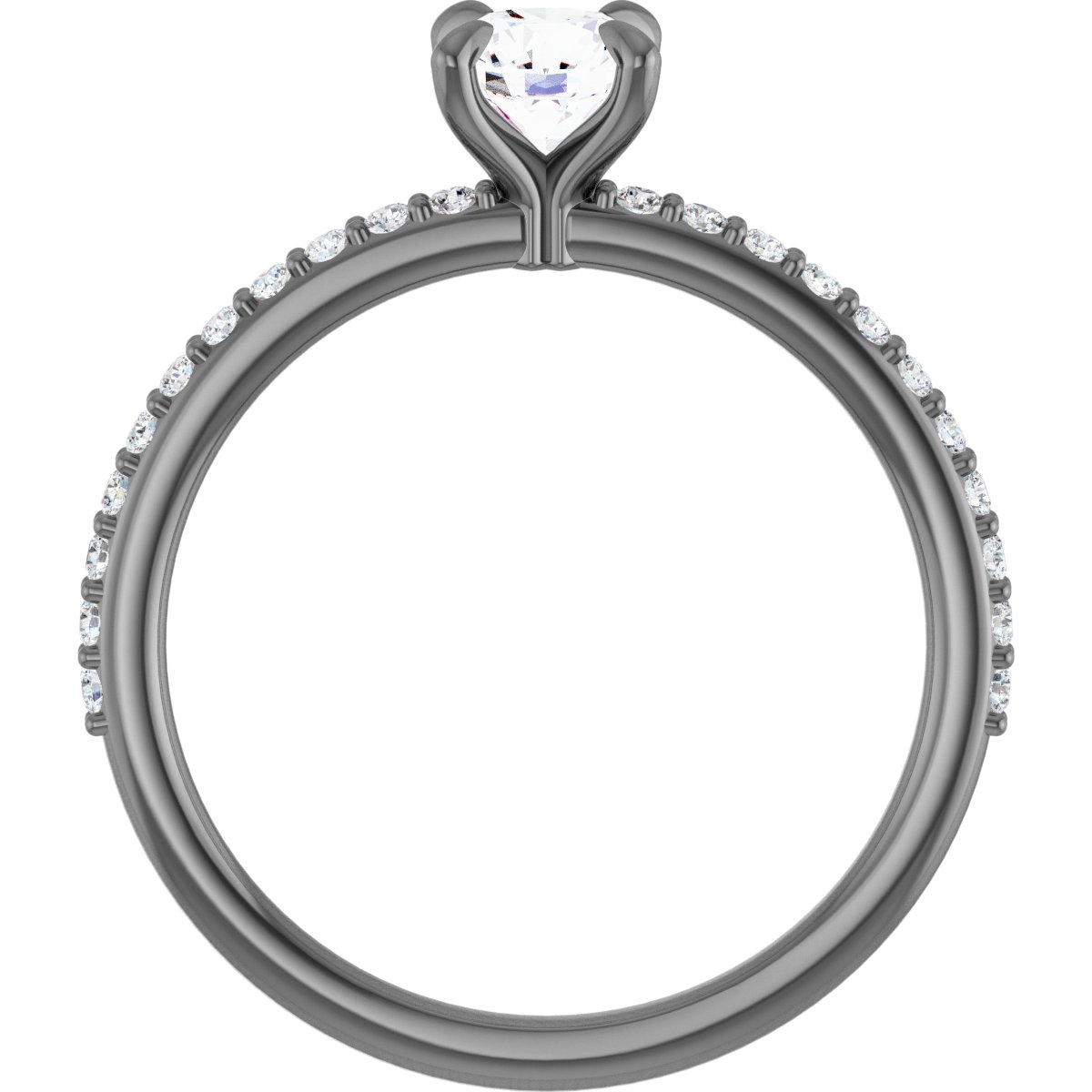 Platinum 5 mm Round Forever One™ Moissanite & 1/5 CTW Diamond Engagement Ring