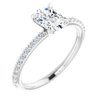 14K White 7x5 mm Oval Forever One Moissanite and .20 CTW Diamond Engagement Ring Ref 13878951