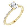 14K Yellow 7x5 mm Oval Forever One Moissanite and .20 CTW Diamond Engagement Ring Ref 13878952
