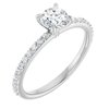 14K White 4 mm Round Forever One Moissanite and .20 CTW Diamond Engagement Ring Ref 13877874